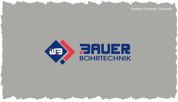 Druck "WALTER BAUER BOHRTECHNIK" 3-farbig - ca. 35cm breit - Rücken