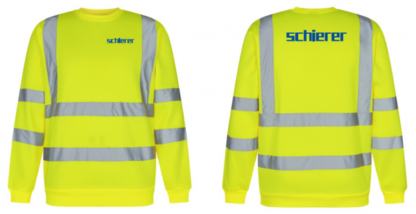 Warnschutz Sweatshirt gelb-blau inkl. Druck BR+RÜ - Gr. XL